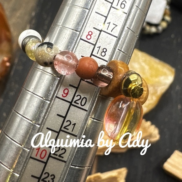 Dalmatian Jasper beaded handmade charms ring multi stones - Picture 2 of 2